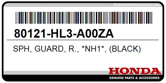 Honda 80121-HL3-A00ZA Sph, Guard, R., *Nh1*, (Black)