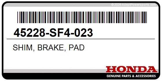 Honda 45228-SF4-023 Shim, Brake, Pad