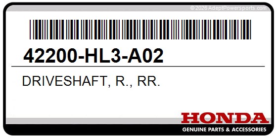 Honda 42200-HL3-A02 Driveshaft, R., Rr.