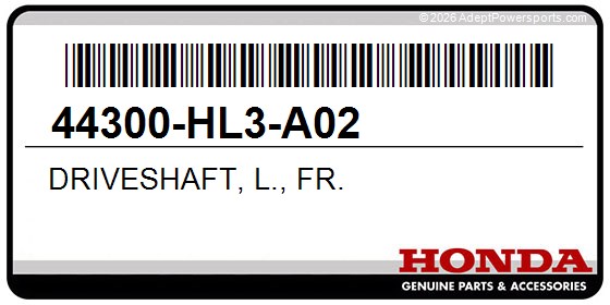 Honda 44300-HL3-A02 Driveshaft, L., Fr.