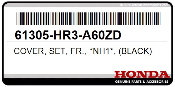 Honda 61305-HR3-A60ZD Cover, Set, Fr., *Nh1*, (Black)