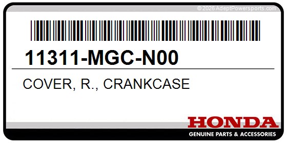 Honda 11311-MGC-N00 Cover, R., Crankcase