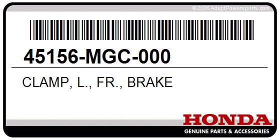 Honda 45156-MGC-000 Clamp, L., Fr., Brake