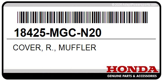 Honda 18425-MGC-N20 Cover, R., Muffler