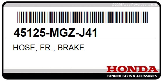 Honda 45125-MGZ-J41 Hose, Fr., Brake