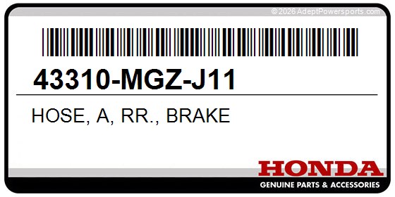 Honda 43310-MGZ-J11 Hose, A, Rr., Brake
