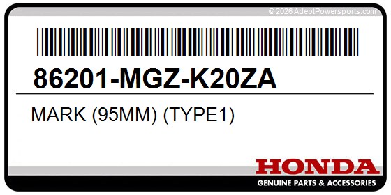 Honda 86201-MGZ-K20ZA Mark (95Mm) (Type1)