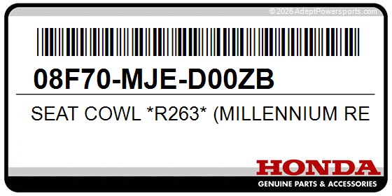 Honda 08F70-MJE-D00ZB Seat Cowl *R263* (Millennium Red)