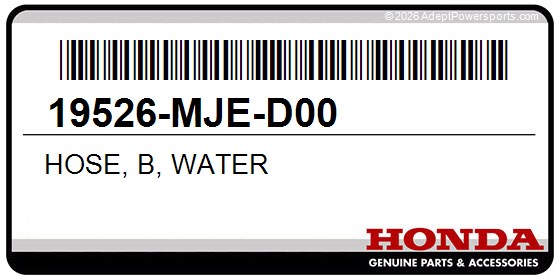 Honda 19526-MJE-D00 Hose, B, Water