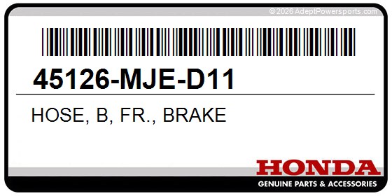 Honda 45126-MJE-D11 Hose, B, Fr., Brake