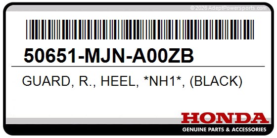 Honda 50651-MJN-A00ZB Guard, R., Heel, *Nh1*, (Black)