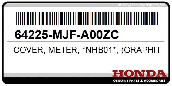 Honda 64225-MJF-A00ZC Cover, Meter, *Nhb01*, (Graphite, Black)