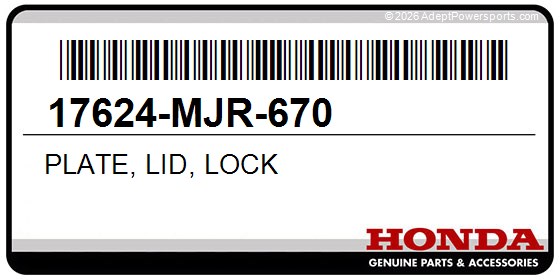 Honda 17624-MJR-670 Plate, Lid, Lock