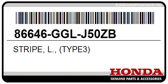 Honda 86646-GGL-J50ZB Stripe, L., (Type3)