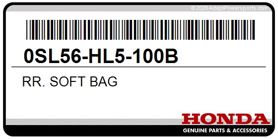 Honda 0SL56-HL5-100B Rr. Soft Bag