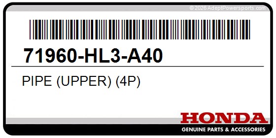Honda 71960-HL3-A40 Pipe (Upper) (4P)