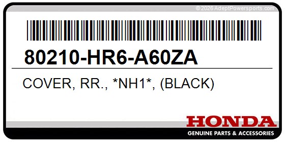 Honda 80210-HR6-A60ZA Cover, Rr., *Nh1*, (Black)
