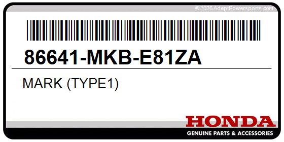 Honda 86641-MKB-E81ZA Mark (Type1)