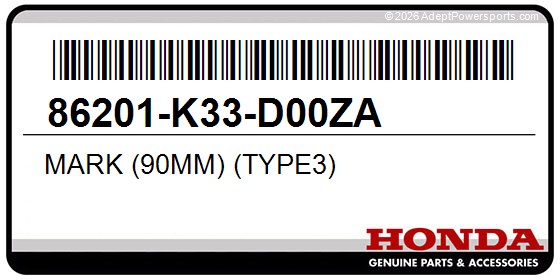 Honda 86201-K33-D00ZA Mark (90Mm) (Type3)