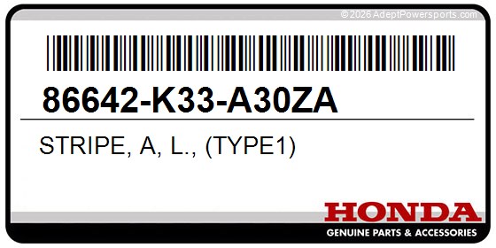 Honda 86642-K33-A30ZA Stripe, A, L., (Type1)