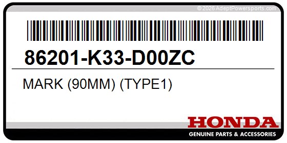 Honda 86201-K33-D00ZC Mark (90Mm) (Type1)