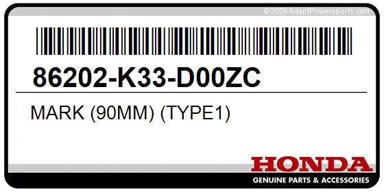 Honda 86202-K33-D00ZC Mark (90Mm) (Type1)
