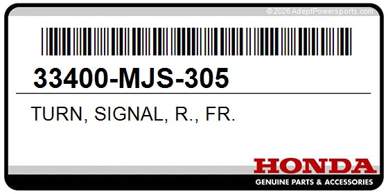 Honda 33400-MJS-305 Turn, Signal, R., Fr.
