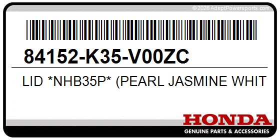 Honda 84152-K35-V00ZC Lid *Nhb35p* (Pearl Jasmine White)