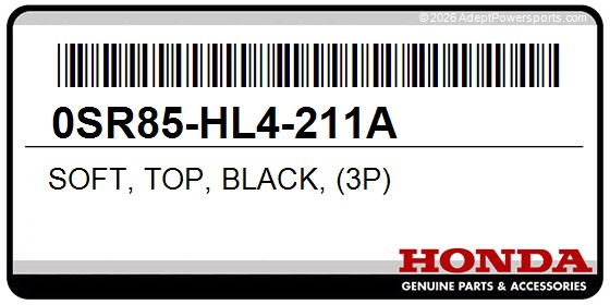 Honda 0SR85-HL4-211A Soft, Top, Black, (3P)