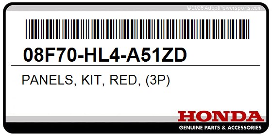 Honda 08F70-HL4-A51ZD Panels, Kit, Red, (3P)