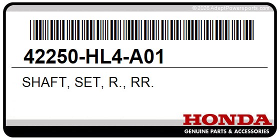 Honda 42250-HL4-A01 Shaft, Set, R., Rr.