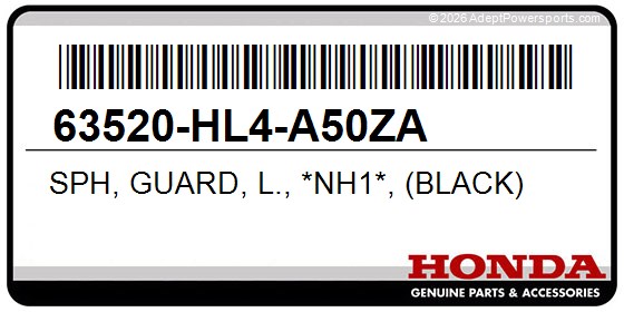 Honda 63520-HL4-A50ZA Sph, Guard, L., *Nh1*, (Black)