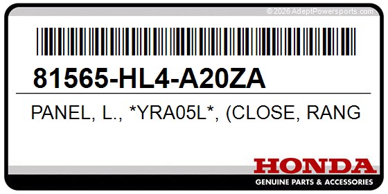 Honda 81565-HL4-A20ZA Panel, L., *Yra05l*, (Close, Range, Camo)