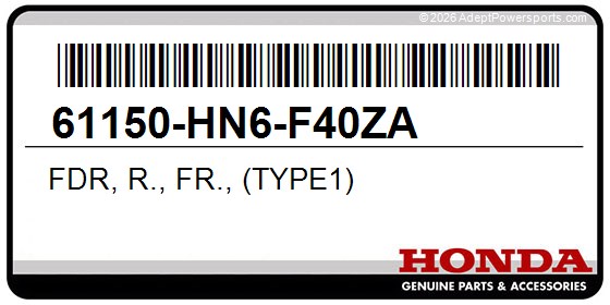 Honda 61150-HN6-F40ZA Fdr, R., Fr., (Type1)