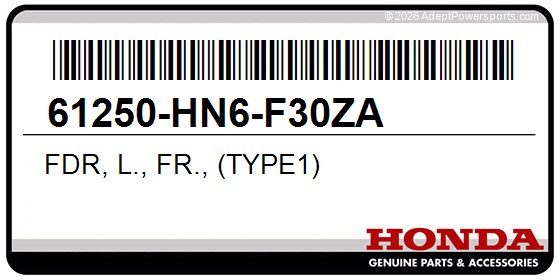 Honda 61250-HN6-F30ZA Fdr, L., Fr., (Type1)
