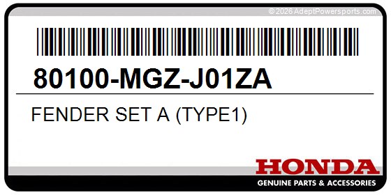 Honda 80100-MGZ-J01ZA Fender Set A (Type1)