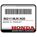 Honda 86211-MJK-N20 Badge, R., Product