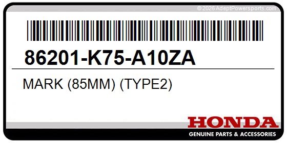 Honda 86201-K75-A10ZA Mark (85Mm) (Type2)