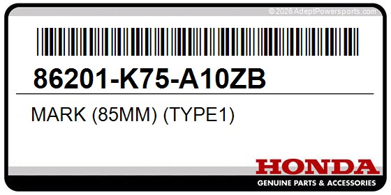 Honda 86201-K75-A10ZB Mark (85Mm) (Type1)