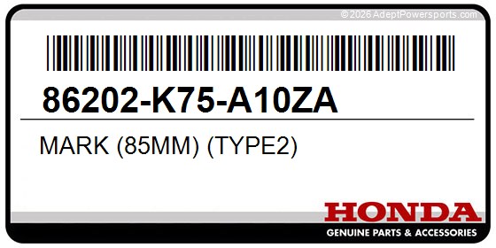Honda 86202-K75-A10ZA Mark (85Mm) (Type2)