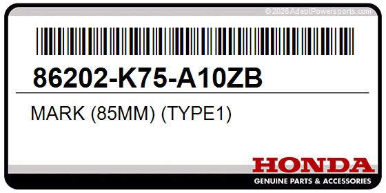 Honda 86202-K75-A10ZB Mark (85Mm) (Type1)