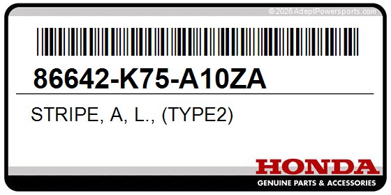 Honda 86642-K75-A10ZA Stripe, A, L., (Type2)