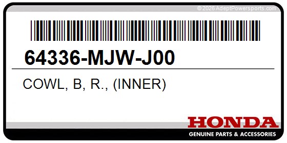 Honda 64336-MJW-J00 Cowl, B, R., (Inner)
