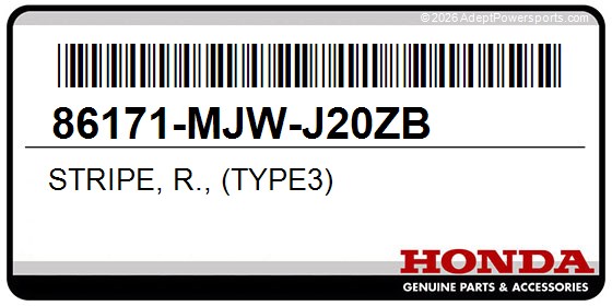 Honda 86171-MJW-J20ZB Stripe, R., (Type3)