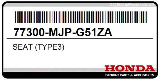Honda 77300-MJP-G51ZA Seat (Type3)