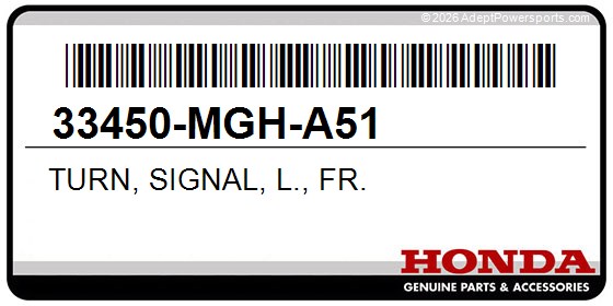 Honda 33450-MGH-A51 Turn, Signal, L., Fr.