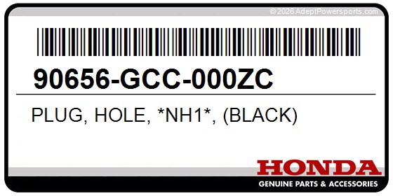 Honda 90656-GCC-000ZC Plug, Hole, *Nh1*, (Black)