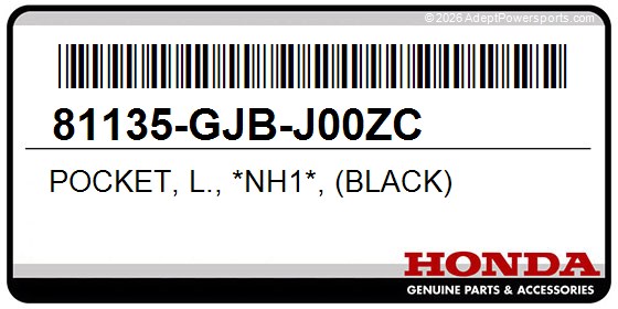 Honda 81135-GJB-J00ZC Pocket, L., *Nh1*, (Black)