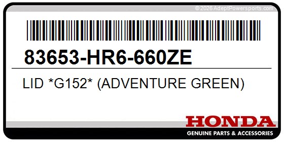 Honda 83653-HR6-660ZE Lid *G152* (Adventure Green)