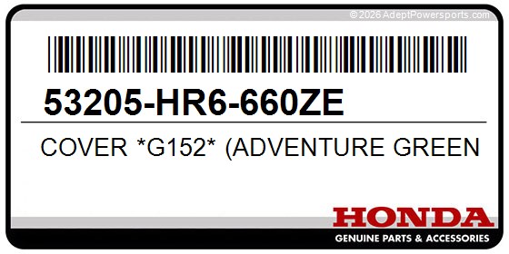 Honda 53205-HR6-660ZE Cover *G152* (Adventure Green)